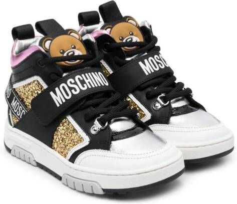 Moschino Kids Teddy Bear high-top sneakers Zwart