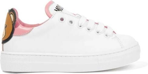 Moschino Kids Teddy Bear leren sneakers Wit