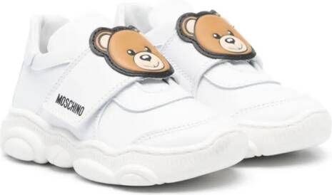 Moschino Kids Teddy Bear leren sneakers Wit