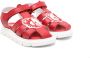 Moschino Kids Teddy Bear leren sandalen Rood - Thumbnail 1