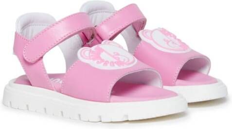 Moschino Kids Teddy Bear leren sandalen Roze