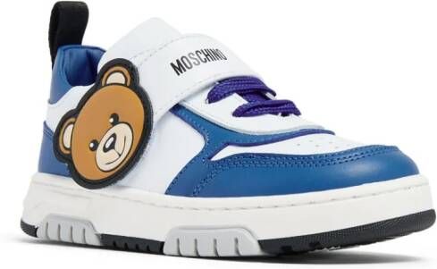 Moschino Kids Teddy Bear leren sneakers Blauw