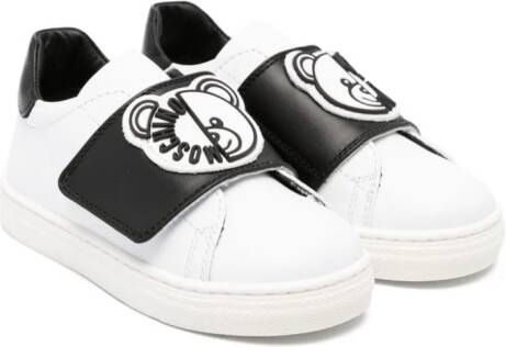 Moschino Kids Teddy Bear leren sneakers Wit