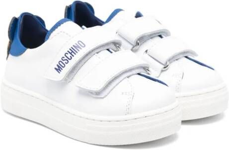 Moschino Kids Teddy Bear leren sneakers Wit