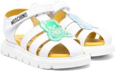 Moschino Kids Sandalen met teddybeerpatch Wit