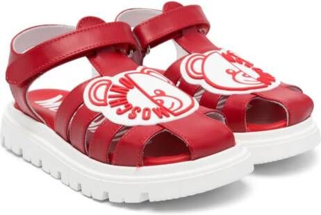 Moschino Kids Teddy Bear sandalen met gesloten neus Rood