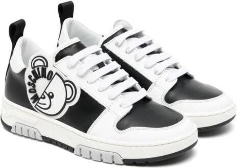 Moschino Kids Teddy Bear tweekleurige sneakers Zwart