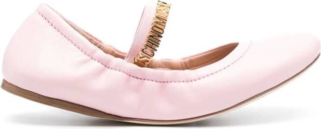 Moschino Leren ballerina's Roze