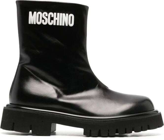 Moschino Leren laarzen Zwart