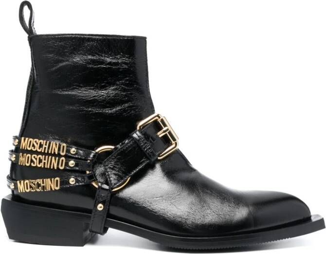 Moschino Leren laarzen Zwart