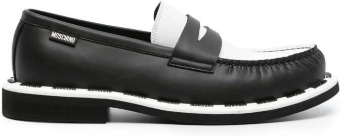 Moschino Leren loafers Zwart