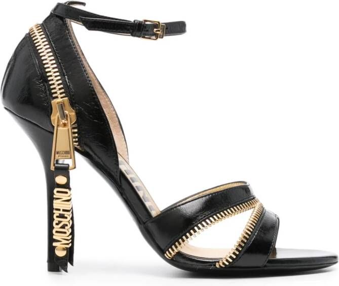 Moschino Leren sandalen Zwart