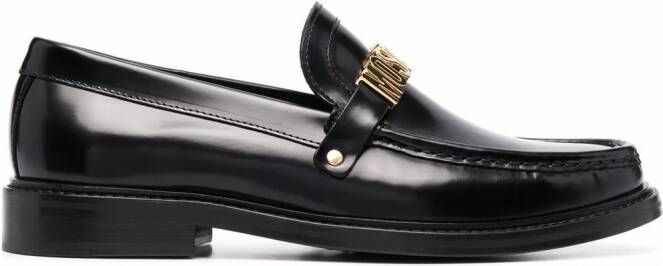 Moschino Loafers met logo Zwart