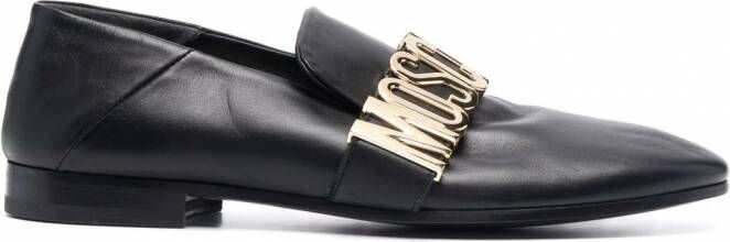 Moschino Loafers met logoplakkaat Zwart