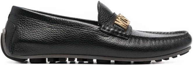 Moschino Loafers met logoplakkaat Zwart