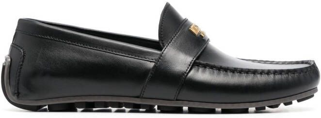 Moschino Loafers met logoplakkaat Zwart