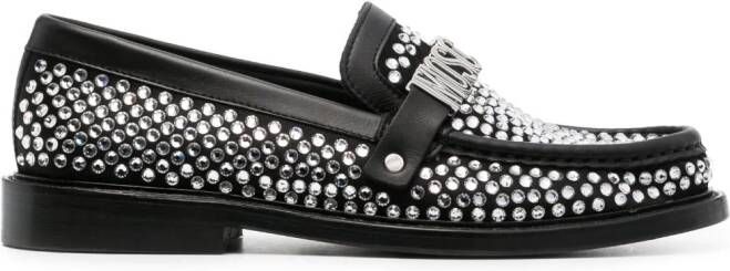 Moschino Loafers verfraaid met kristallen Zwart