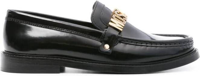 Moschino Leren loafers Zwart