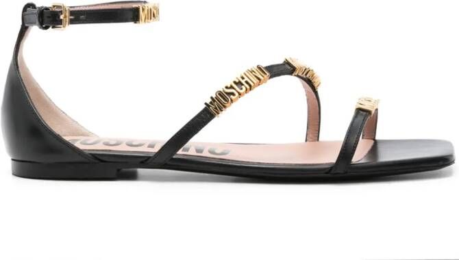 Moschino Leren sandalen Zwart