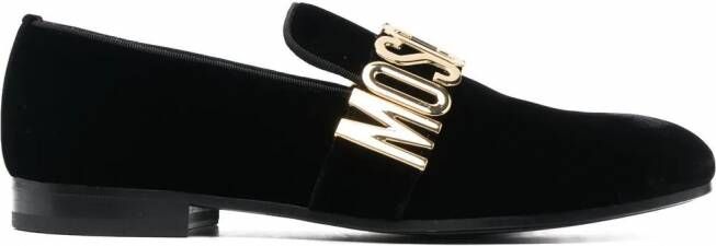 Moschino Loafers met logoplakkaat Zwart