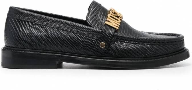 Moschino Loafers met logoplakkaat Zwart