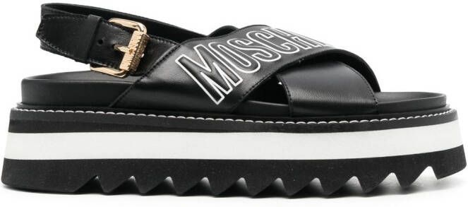 Moschino Sandalen met plateauzool Zwart