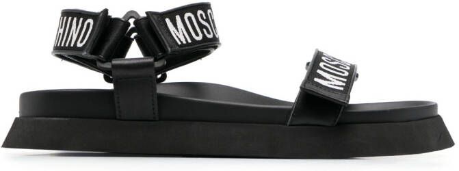 Moschino Sandalen met logoband Zwart