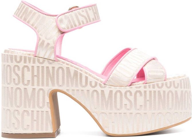 Moschino Sandalen met plateauzool Beige