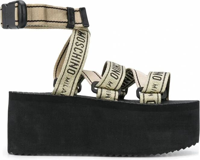 Moschino Sandalen met plateauzool Goud