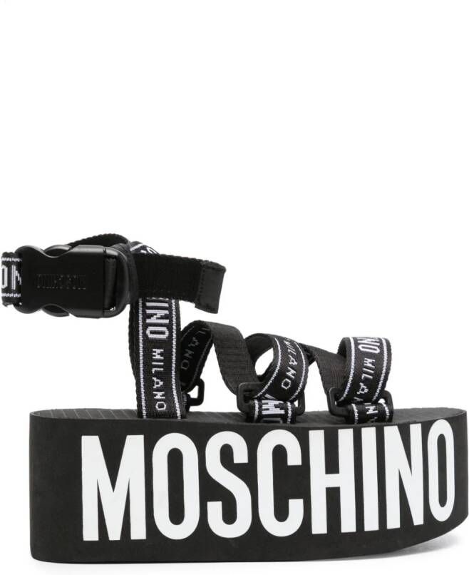 Moschino Sandalen met plateauzool Zwart