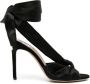 Moschino Satijnen sandalen met geknoopt detail Zwart - Thumbnail 1