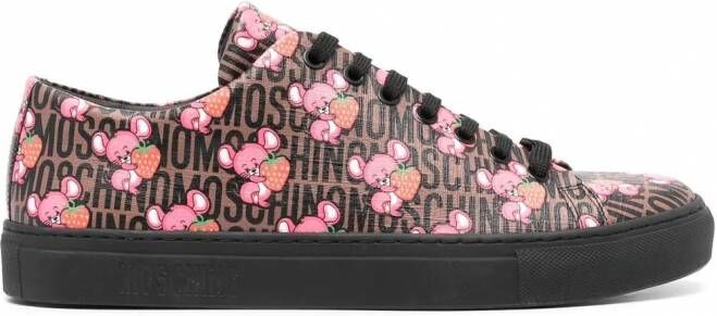 Moschino Sneakers met logoprint Bruin