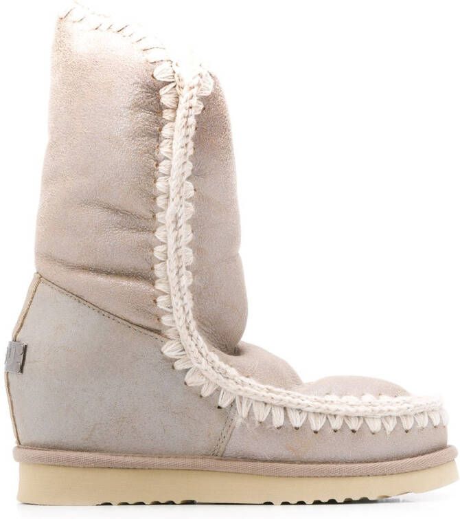 Mou Eskimo laarzen met sleehak Beige