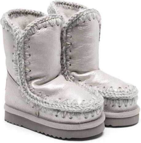 Mou Kids Eskimo laarzen met metallic-effect Zilver