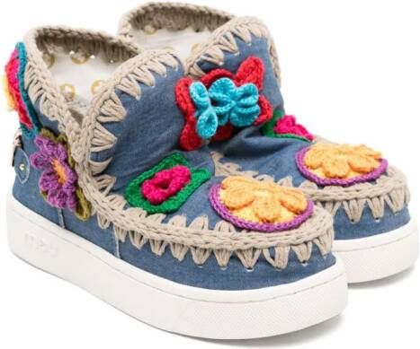 Mou Kids Summer Eskimo denim sneakers Blauw