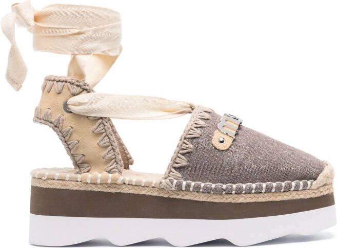 Mou Espadrilles met logoplakkaat Grijs