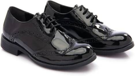 Moustache Gelakte brogues met ronde neus Zwart