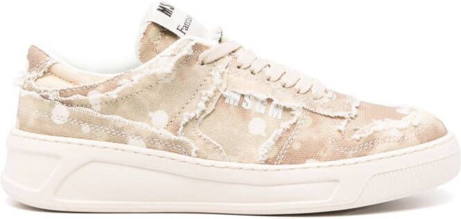 MSGM FG1 gerafelde sneakers Beige