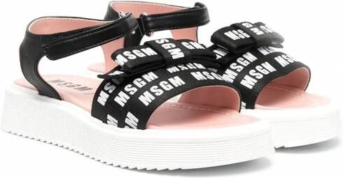 MSGM Kids Sandalen met logoprint Zwart