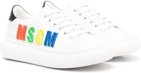 MSGM Kids Sneakers met geborduurd logo Wit