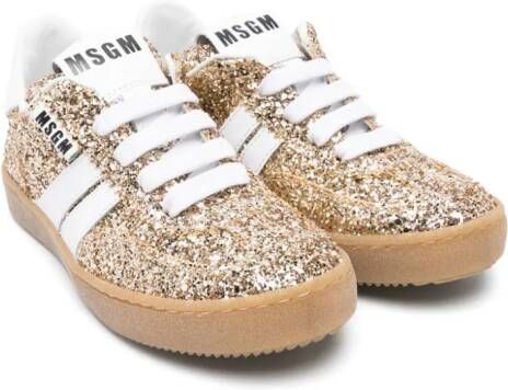 MSGM Kids Sneakers met glitter Goud