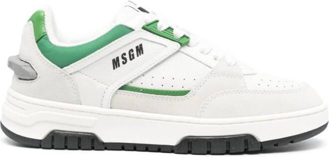 MSGM Leren sneakers met logoprint Beige