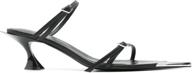 Mugler Leren sandalen 55 mm Zwart