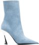 Mugler 95 mm denim enkellaarzen Blauw - Thumbnail 1