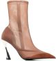 Mugler 95 mm laarzen met mesh Beige - Thumbnail 1