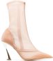 Mugler 95 mm laarzen met mesh Beige - Thumbnail 1