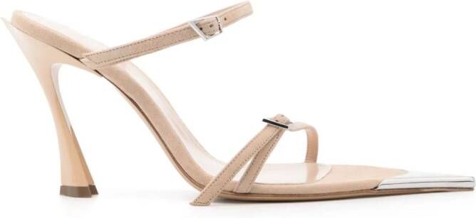 Mugler Suède sandalen 95 mm Beige