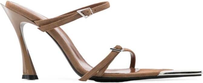 Mugler Suède sandalen 95 mm Bruin