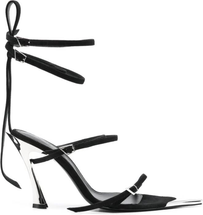 Mugler Suède sandalen 95 mm Zwart