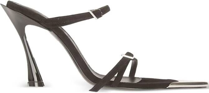 Mugler Fang leren sandalen Zwart